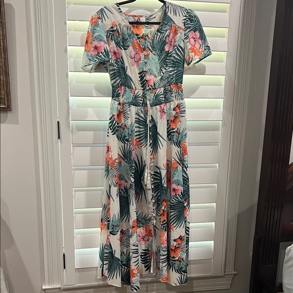 Floral Tropical Print Dress
